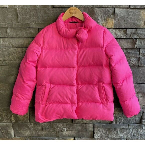Kate Spade GapKids‎ Girls Hot Pink Puffer Jacket With Bow Size M Pockets Warm